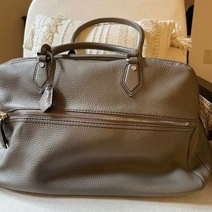 Cole Haan - Grey leather Travel Weekend Carry On Tote Bag